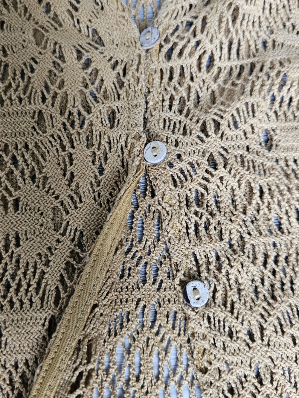 Maurices Open Crochet Cardigan in Mustard Gold - Picture 10 of 16